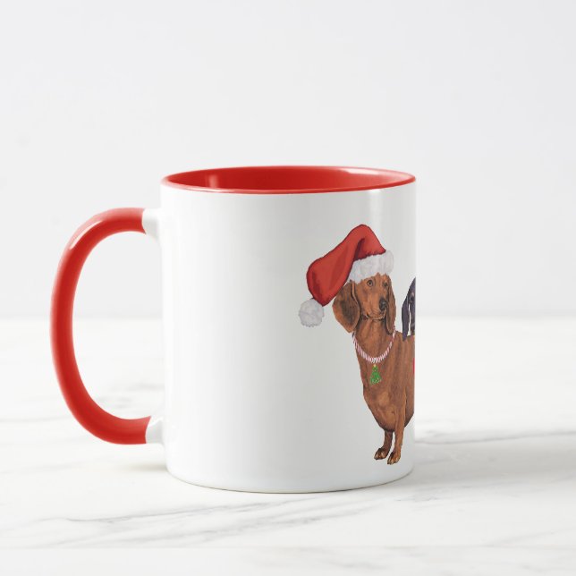 Taza Navidad de Dachshunds (Izquierda)