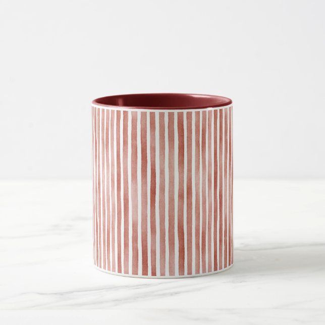 Taza Navidad de rayas rojas (Centro)