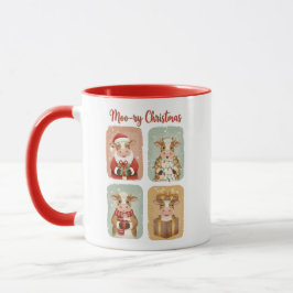 Taza Navidad de vaca linda – Navidad Moo-lida