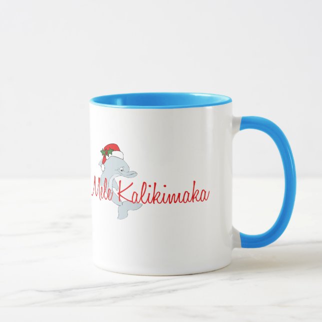 Taza Navidad del Hawaiian del delfín de Santa (Derecha)