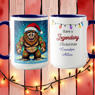 Taza Navidad Divertida Bigfoot Personalizado