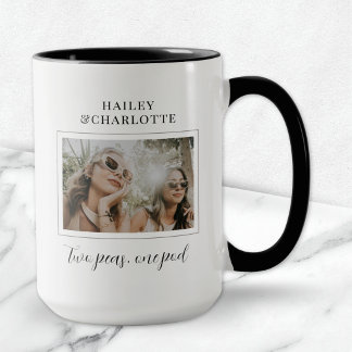 Taza Navidad Foto Amigas Modernidad Minimalista
