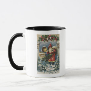 Taza Navidad GreetingSanta y tocadiscos