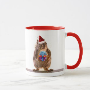 Taza Navidad lindo ardilla y regalo