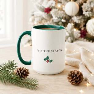 Taza Navidad Minimalista Rama de Pino – Llegó La Tempor