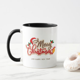 Taza Navidad minimalista roja y blanca