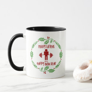 Taza Navidad personal divertido Liftmas de la aptitud