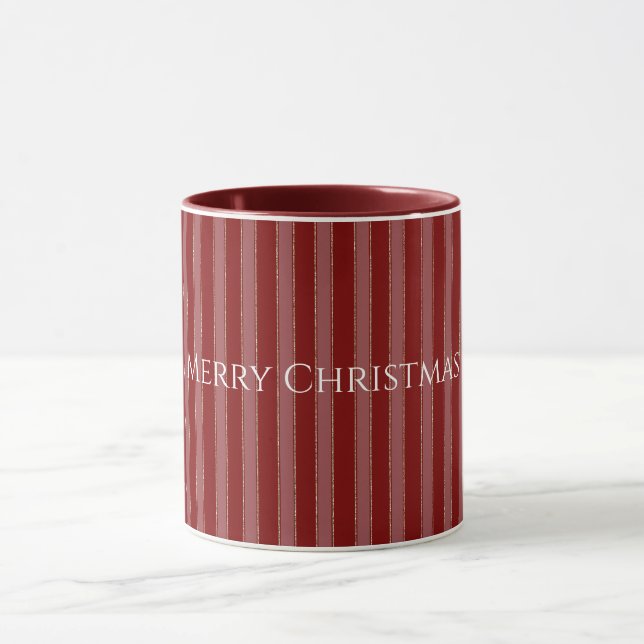 Taza Navidad Rayas Rojas Doradas (Centro)