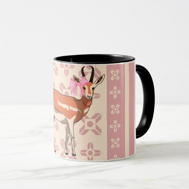 Taza Navidad Rosa Lindo con Patrón de Cierva  (Anverso derecho)