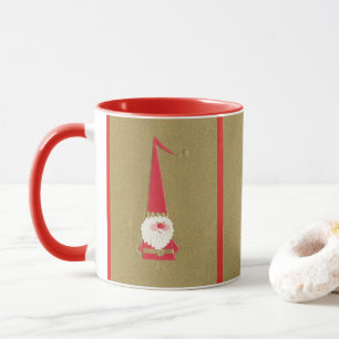 Taza Navidad Vintage, Gnomo adorable de Santa Claus en
