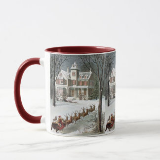 Taza Navidad Vintage, San Nicolás con Reno