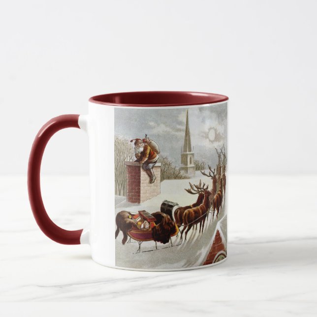Taza Navidad vintage, San Nicolás en la azotea (Izquierda)