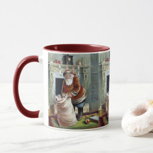 Taza Navidad Vintage, San Nicolás junto a la chimenea