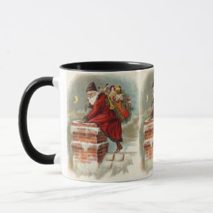 Taza Navidad Vintage Victoriana San Nicolás en el Techo