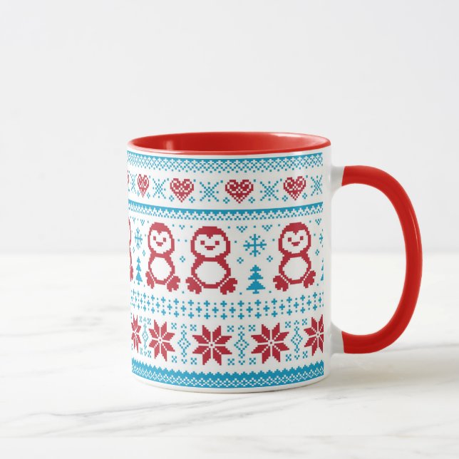 Taza Navidad y modelo hecho punto invierno (Derecha)
