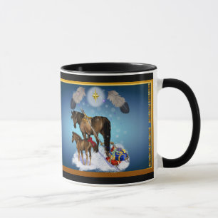 Taza Navidad yegua y potro