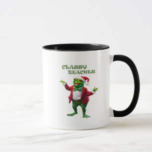 Taza navidades, 26 años, rana, profesora, IA generada