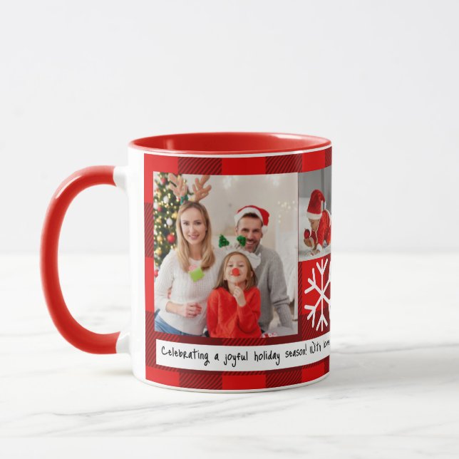 Taza Navidades 7 fotos cuadrícula mejor abuela Red plai (Izquierda)