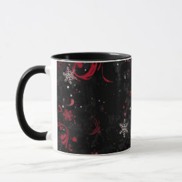 Taza Navidades abstractos giran un patrón sobre un negr