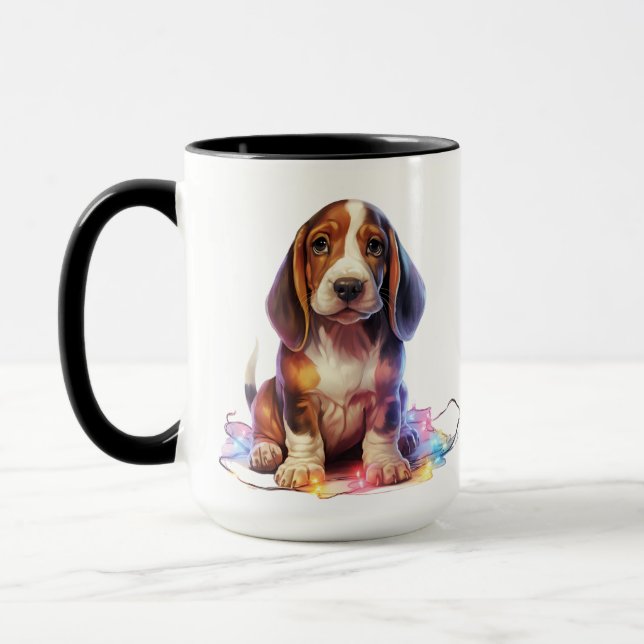 TAZA NAVIDADES ADORABLES BASSET HOUND PUPPY (Izquierda)