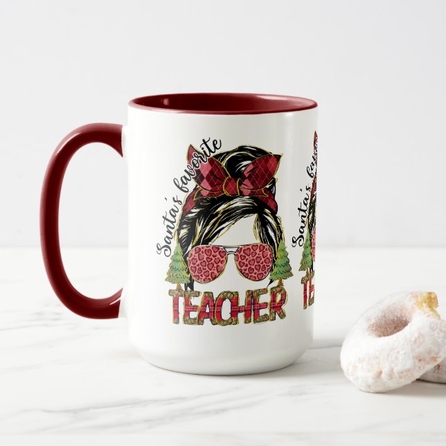Taza Navidades Adorables Maestra Favorita Mug (Con donut)