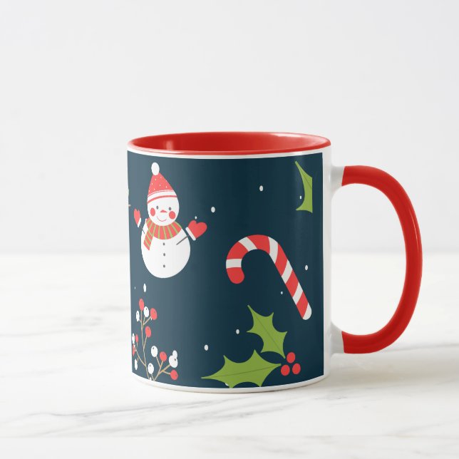 Taza Navidades adoran el patrón de vacaciones de Snowma (Derecha)