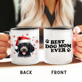 Taza Navidades adoran perro caniche