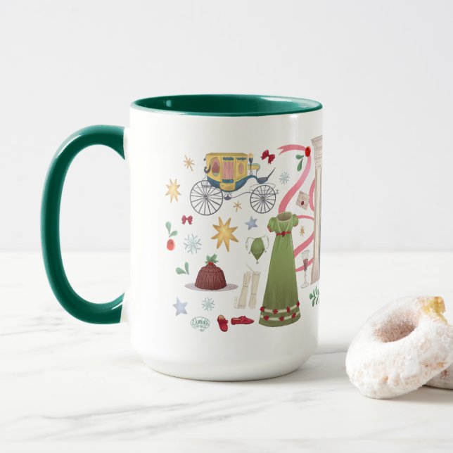 Taza Navidades al azar (Hunter Green 15oz) (Con donut)