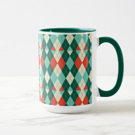 Taza Navidades Argyle - Mug estilo retro