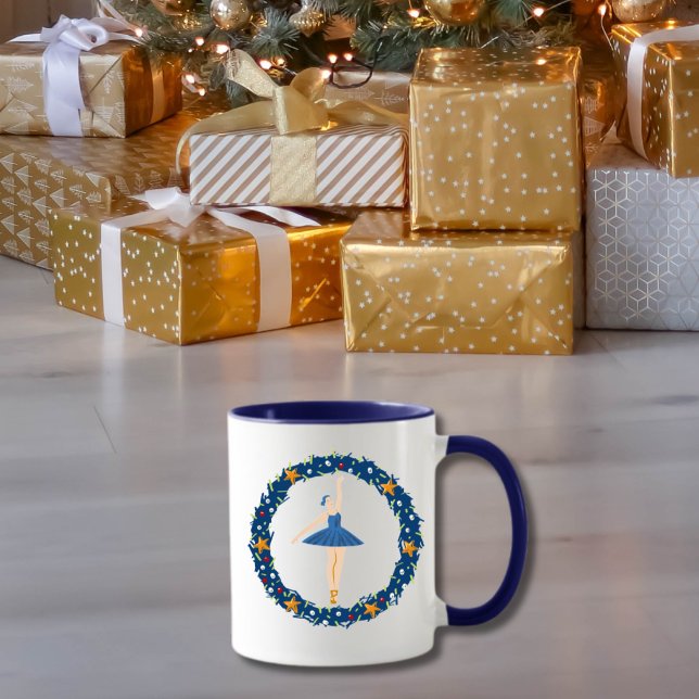 Taza Navidades azules Ballerina Mug | Vacaciones elegan (Subido por el creador)