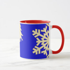 Taza Navidades azules con copos de nieve crema