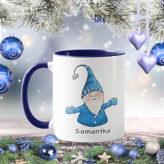 Taza Navidades Azules de la Personalizado Cute Gnome (Subido por el creador)