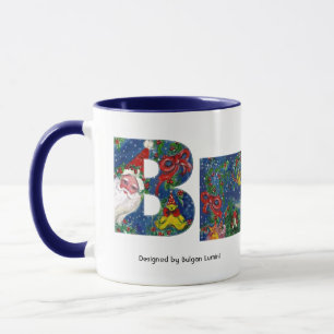 TAZA NAVIDADES B CARTA / SANTA RED RIBBON MONOGRAM