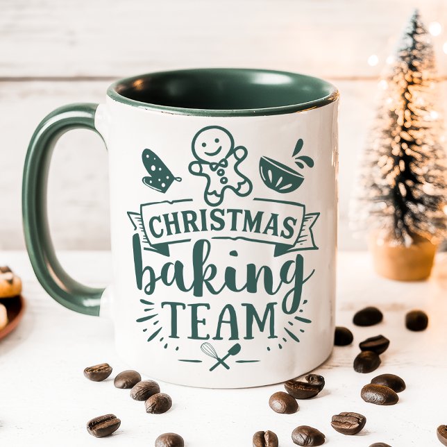 Taza Navidades Baking Team Cute vacaciones verdes (Subido por el creador)