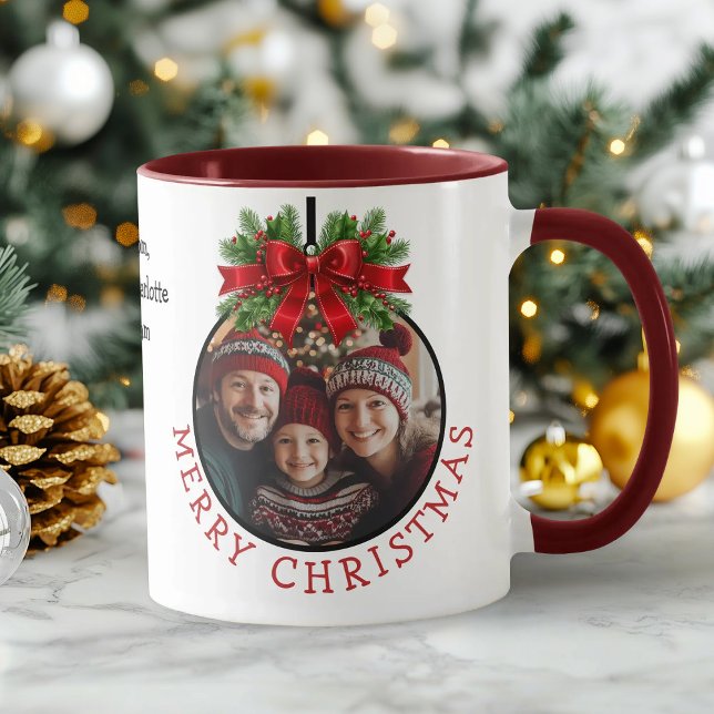 Taza Navidades Ball Ornament Photo White (Christmas Ball Ornament Photo White Mug)