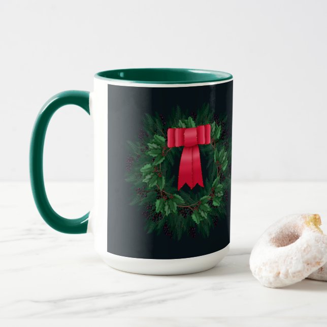 Taza Navidades Berries y ramas de pino Wreath Latte M (Con donut)