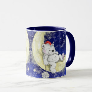 Taza Navidades besan regalo con un pequeño oso soñador