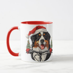 Taza Navidades Bicicleta de perro de montaña Bernese