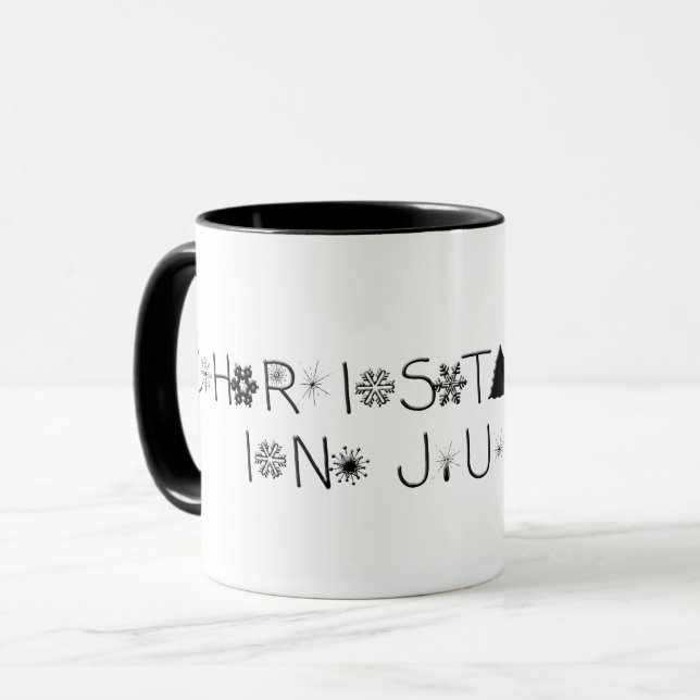 Taza Navidades blancos y negros en julio (Anverso izquierdo)