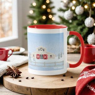 Taza Navidades blancos y nevados en invierno bloquean p