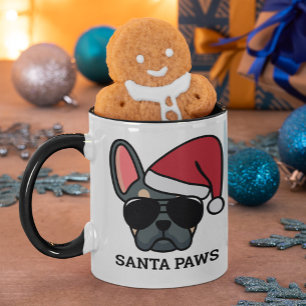 Taza Navidades Blue Tan Bulldog francés Mug