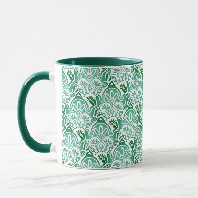 Taza Navidades boho blanco y verde Mug (Izquierda)