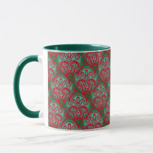 Taza Navidades boho rojo y verde Mug