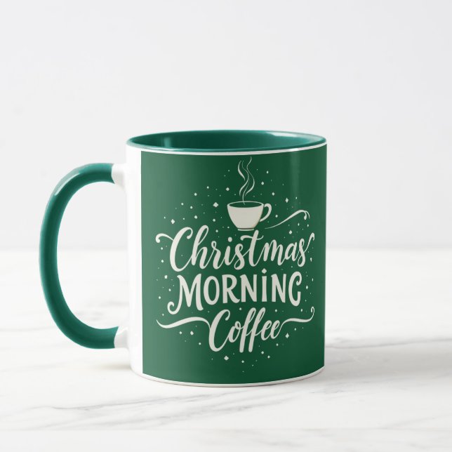 Taza Navidades Buenos días Café Elegante Guión Dos Tono (Izquierda)