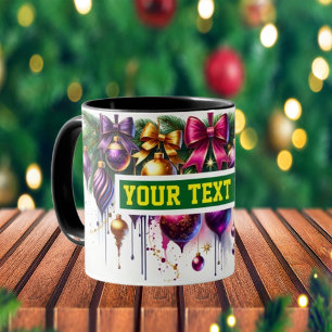 Taza Navidades Bulbs Ornaments Coffee Mug