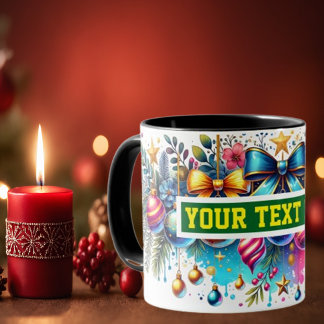 Taza Navidades Bulbs Ornaments Coffee Mug