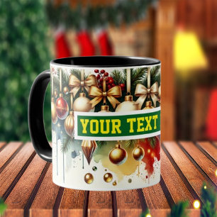 Taza Navidades Bulbs Watercolor Café Mug