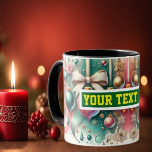 Taza Navidades Bulbs Watercolor Café Mug