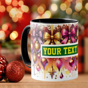 Taza Navidades Bulbs Watercolor Café Mug