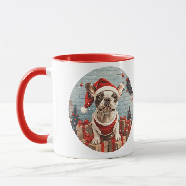 Taza Navidades Bulldog francés Santa Dog (Izquierda)